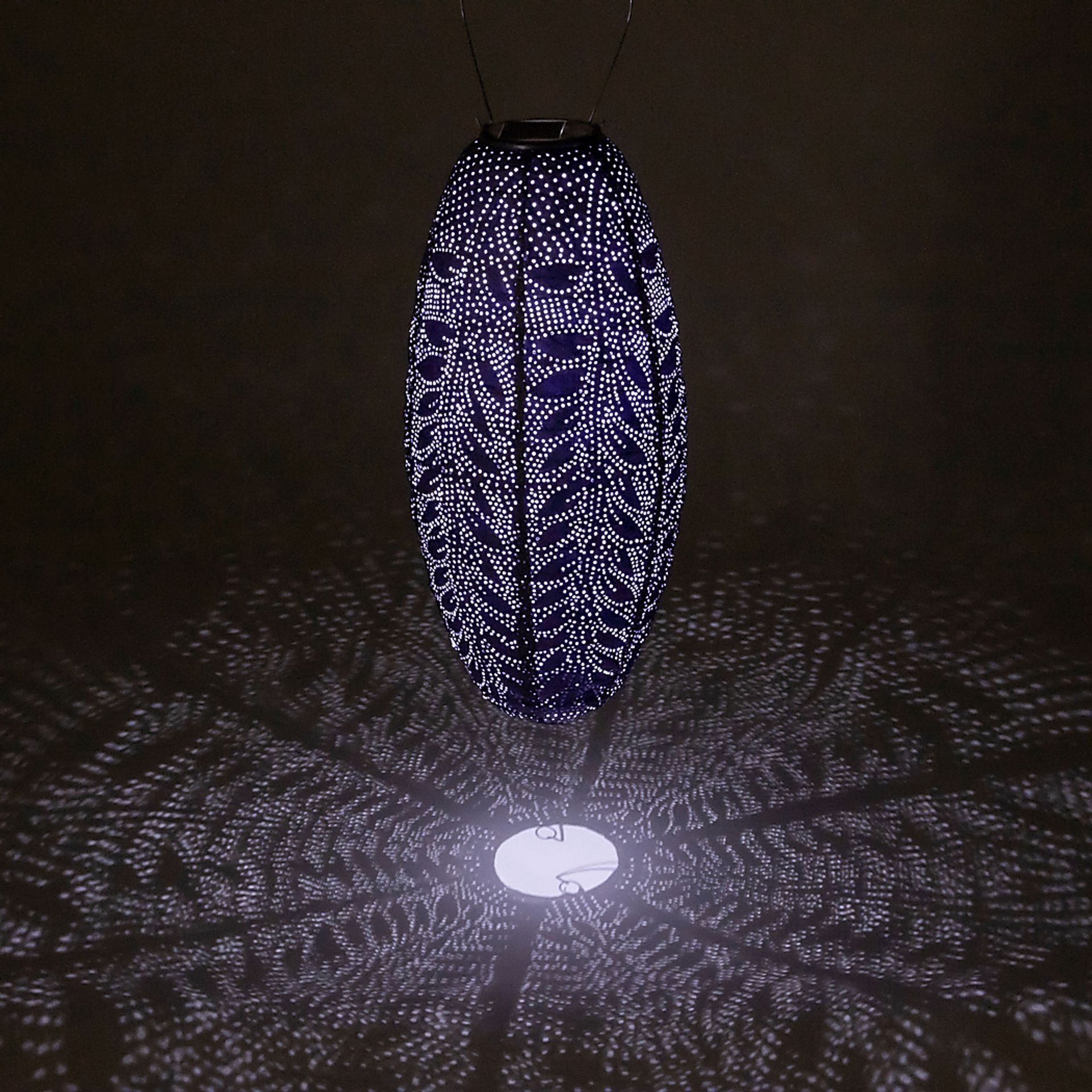 Fern Glow Purple Outdoor Solar Lantern - Image 6