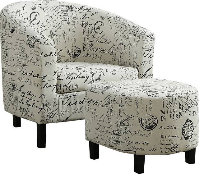 Ferncroft Beige Accent Chair & Ottoman - Thumbnail - Image 1