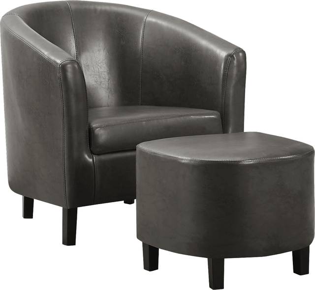 Ferncroft Gray Accent Chair & Ottoman - Thumbnail - Image 1