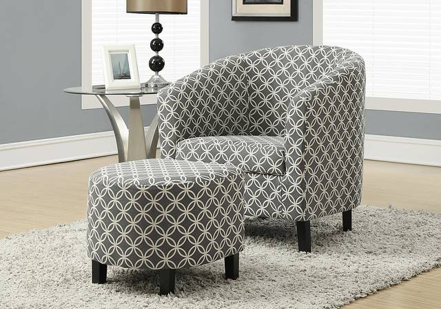 Ferncroft Gray Accent Chair & Ottoman - Thumbnail - Image 2
