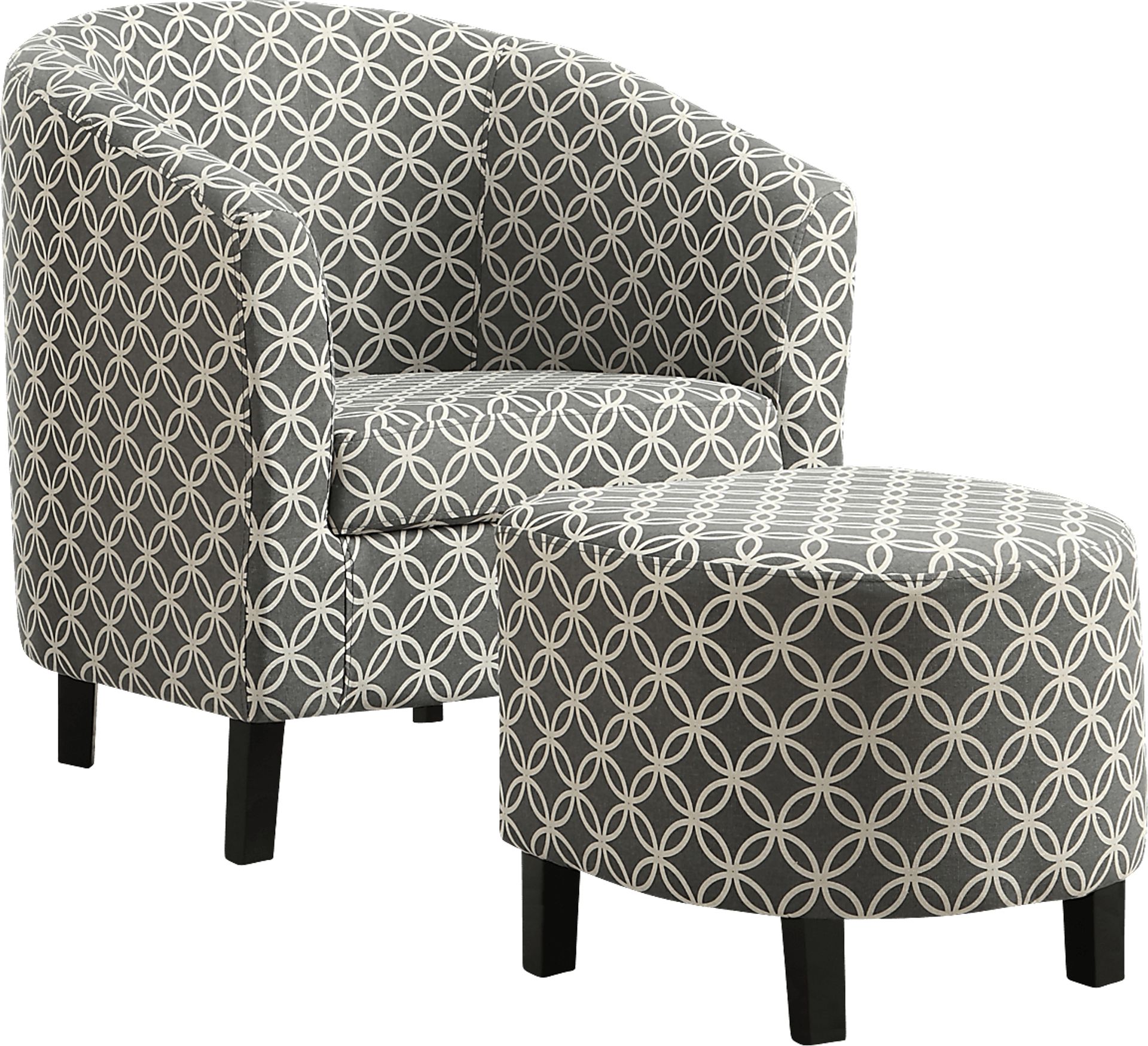 Ferncroft Gray Accent Chair & Ottoman - Image 1