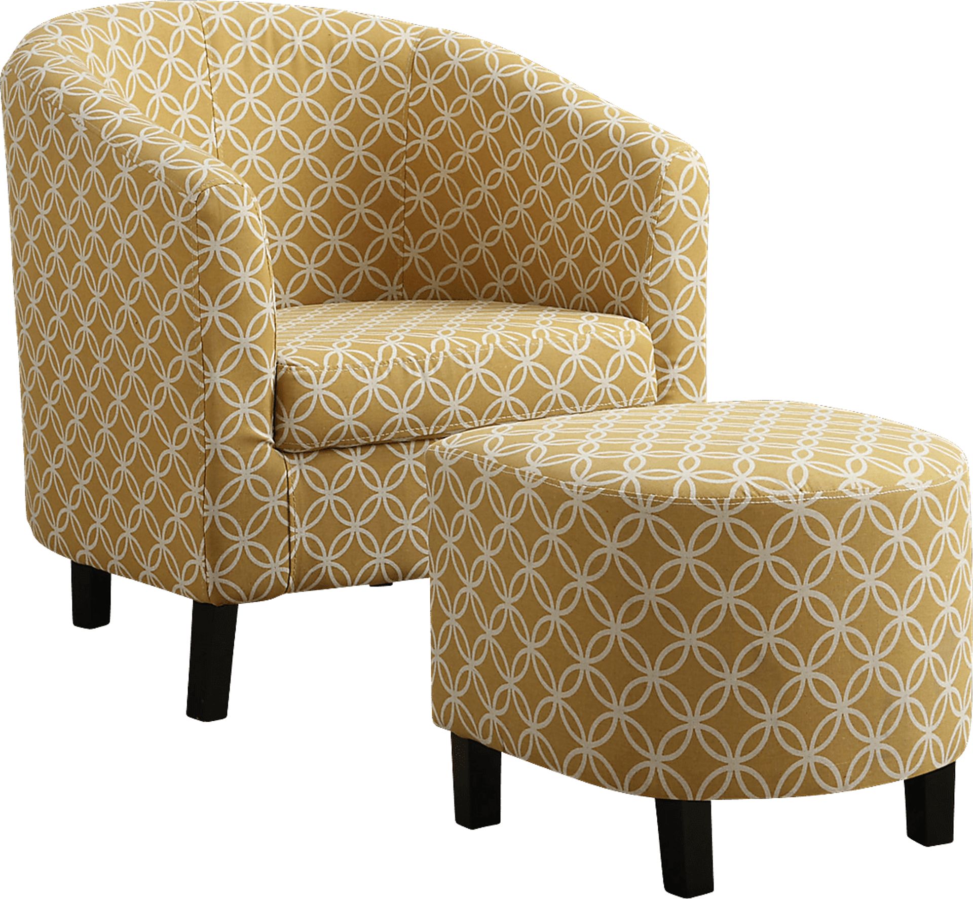 Ferncroft Yellow Accent Chair & Ottoman - Image 1