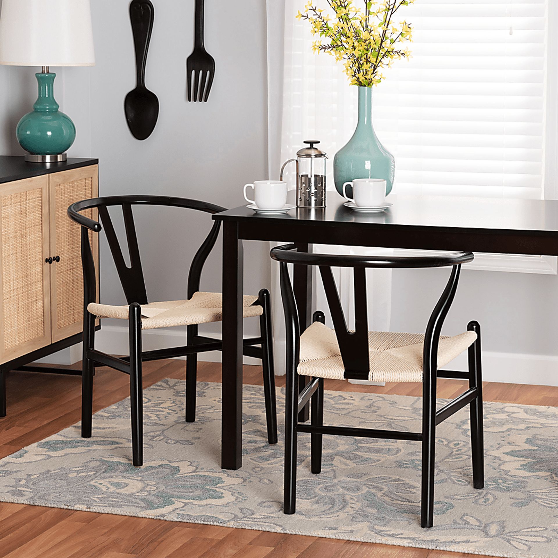 Fertell Black Arm Chair, Set of 2 - Image 2