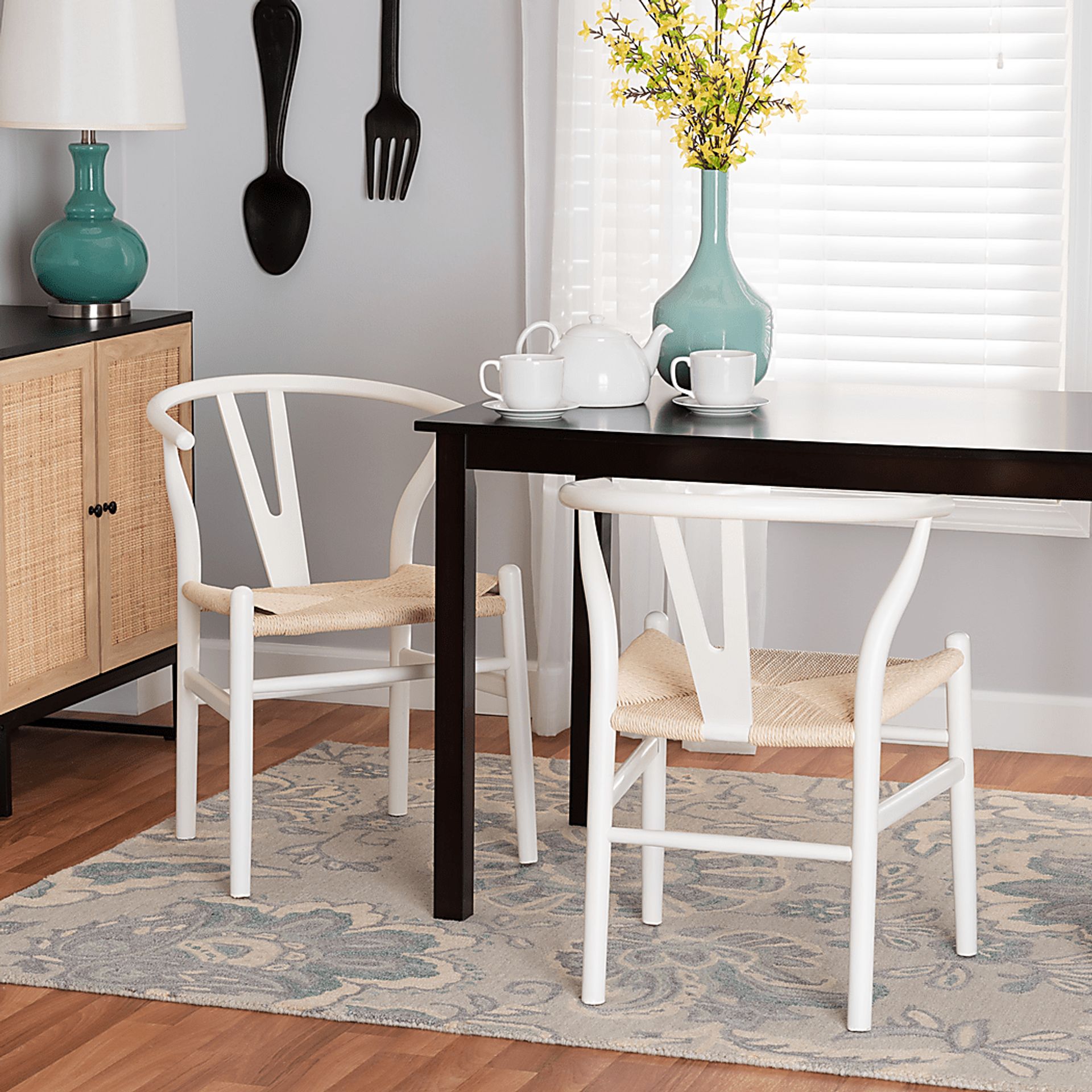Fertell White Arm Chair, Set of 2 - Image 2