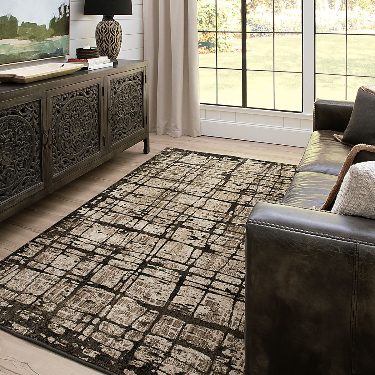 Drew & Jonathan Fesslers Oyster Beige Rugs | Rooms to Go