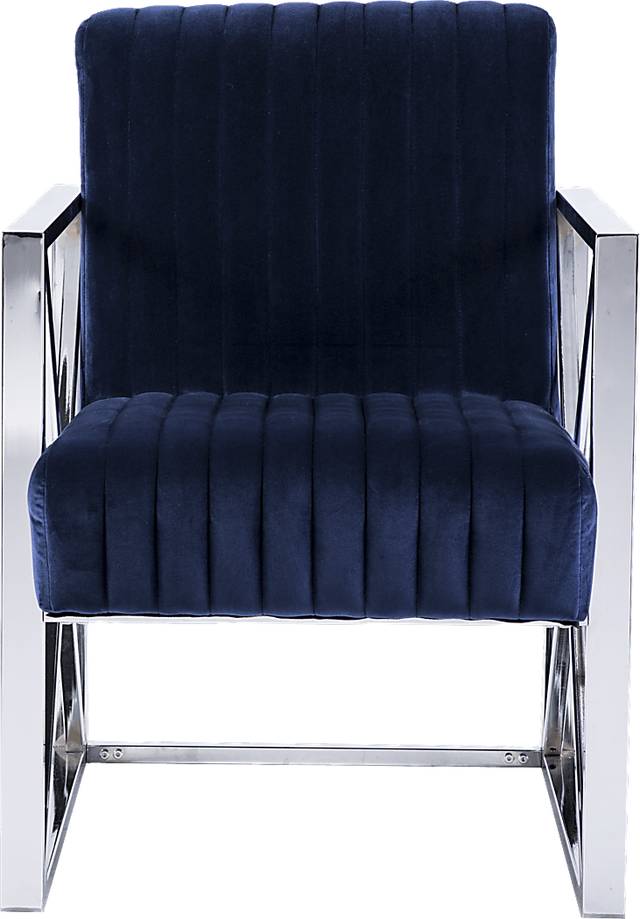 Fetteressa Blue Accent Chair & Ottoman - Thumbnail - Image 3