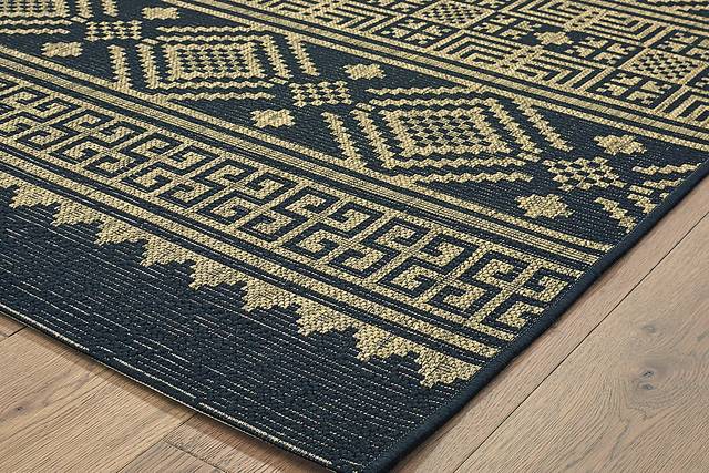 Fidelina Black 7'9 x 9'5 Indoor/Outdoor Rug - Thumbnail - Image 2
