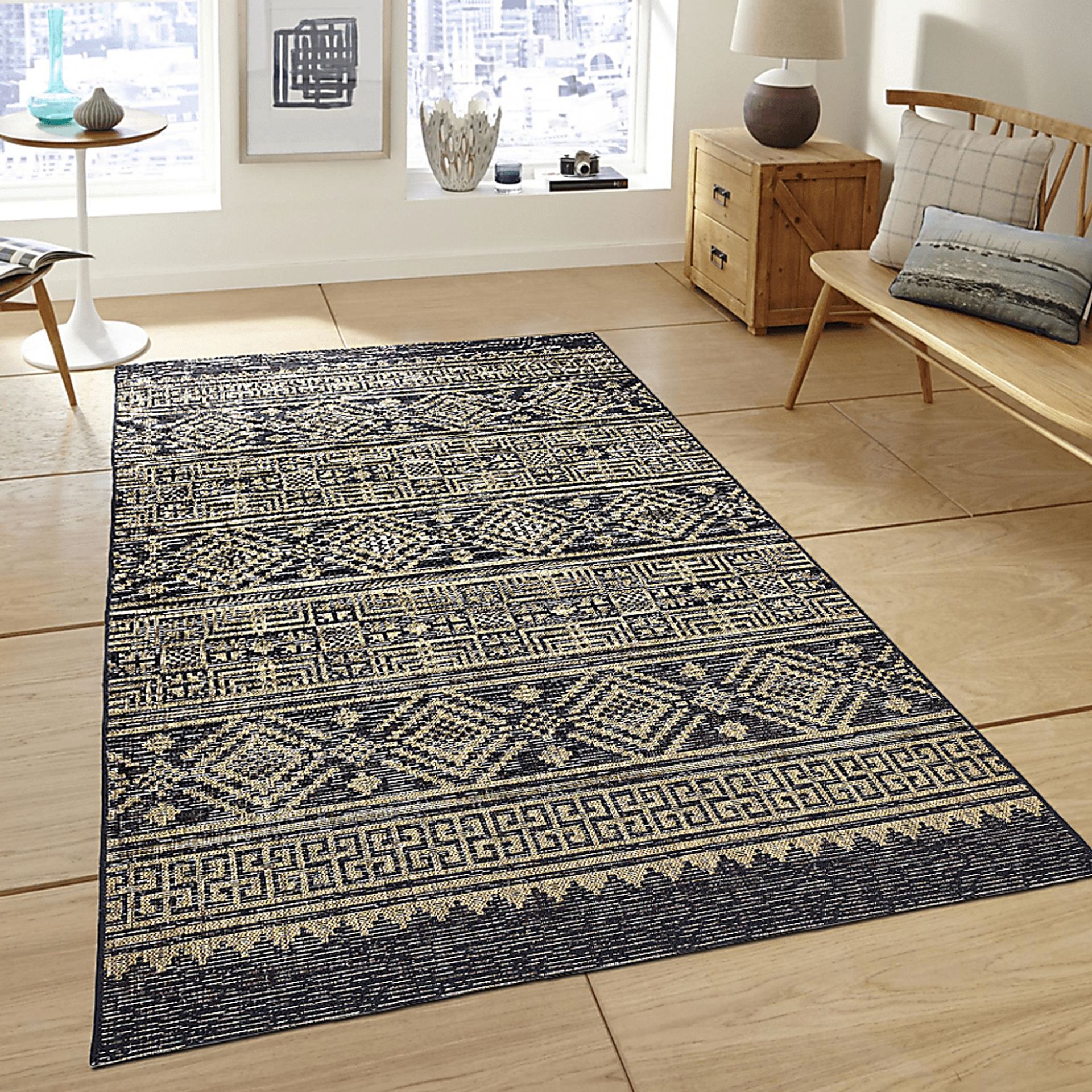 Fidelina Black 7'9 x 9'5 Indoor/Outdoor Rug - Image 3