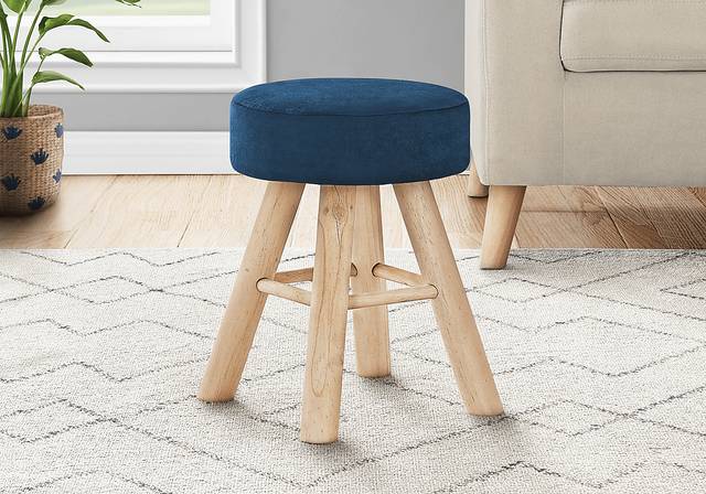 Fieldbrook Blue Ottoman - Thumbnail - Image 2
