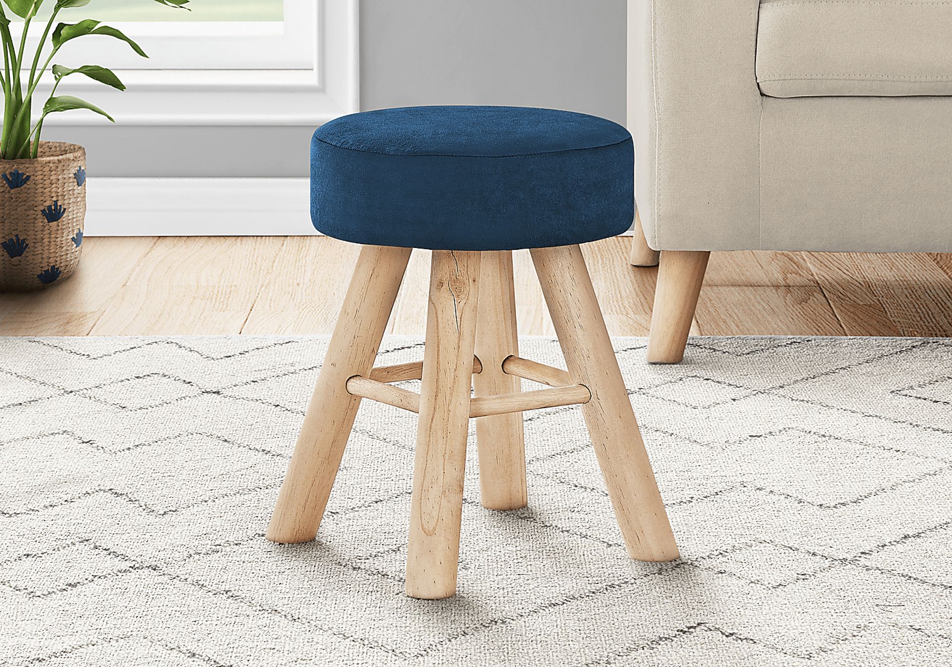 Fieldbrook Blue Ottoman - Image 2