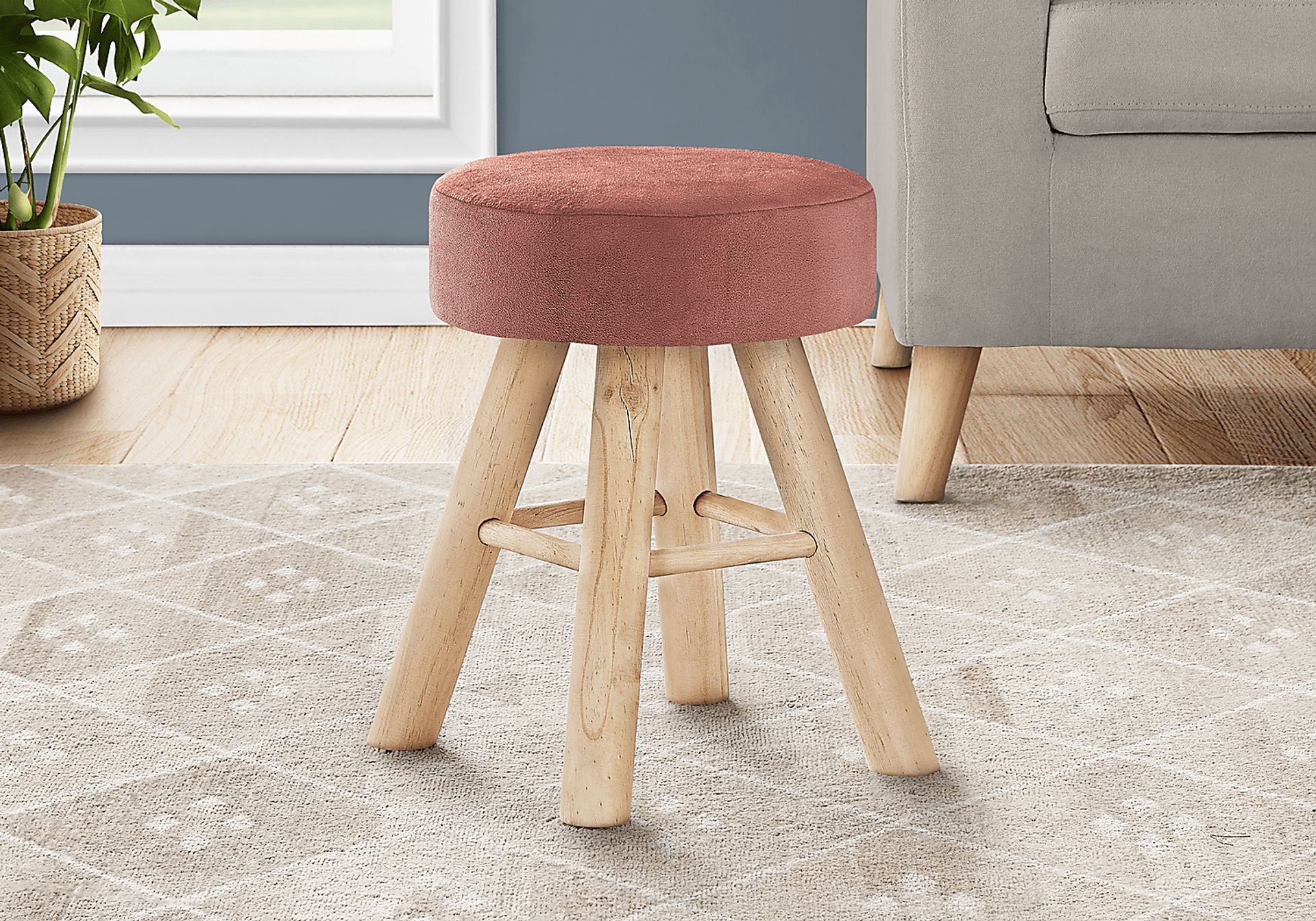 Fieldbrook Pink Ottoman - Image 2