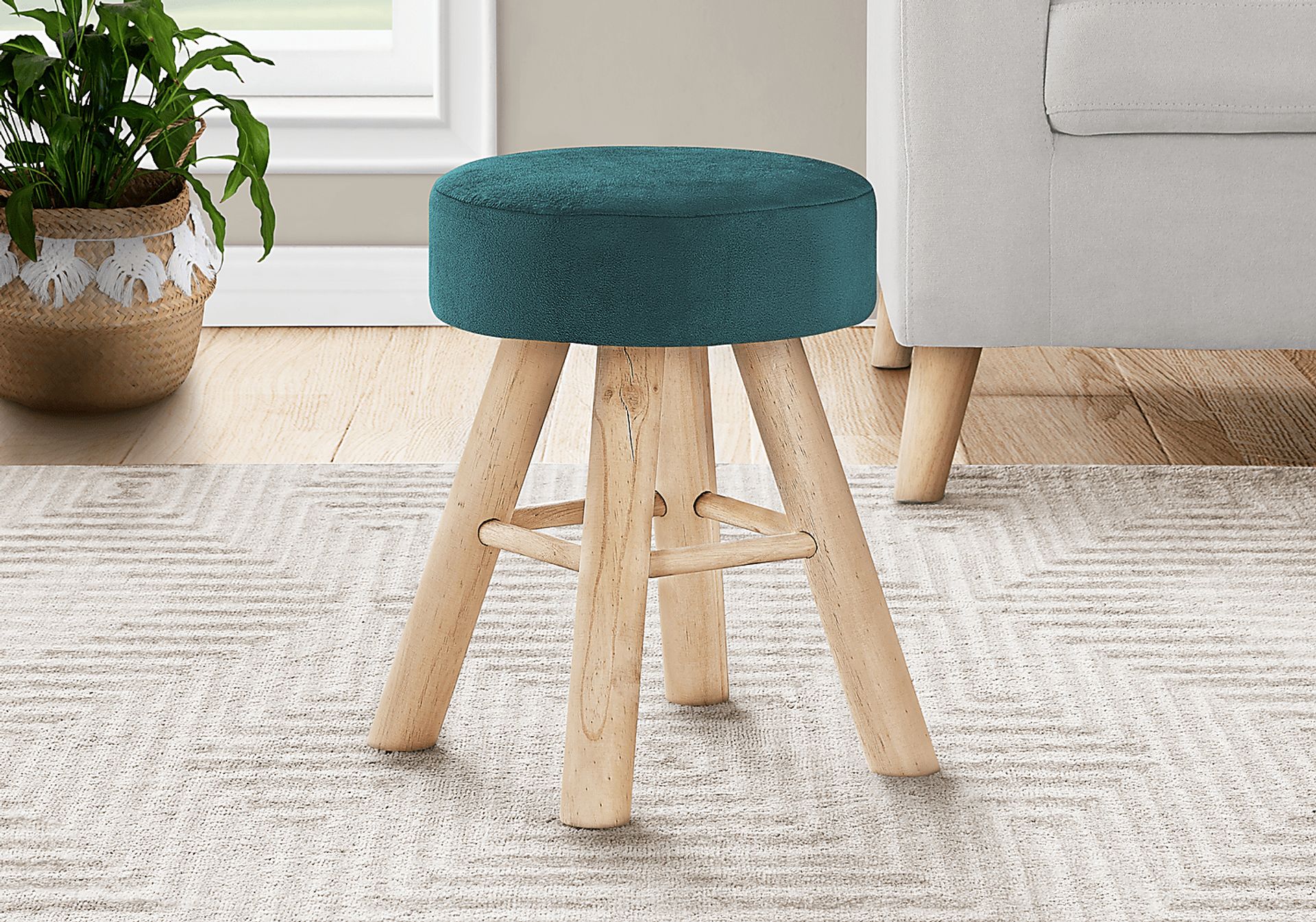 Fieldbrook Turquoise Ottoman - Image 2