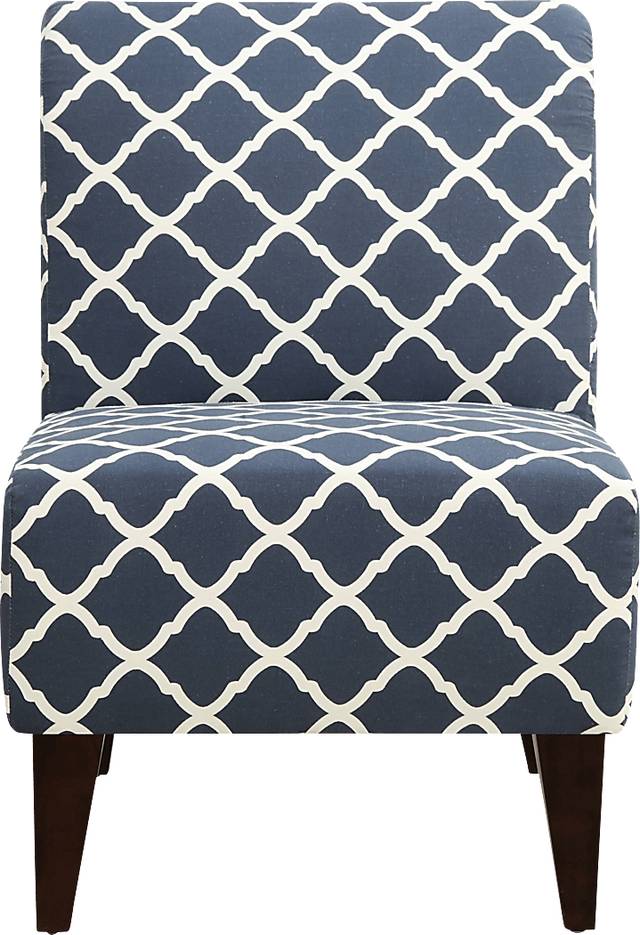 Fielden I Blue Pattern Accent Chair - Thumbnail - Image 3