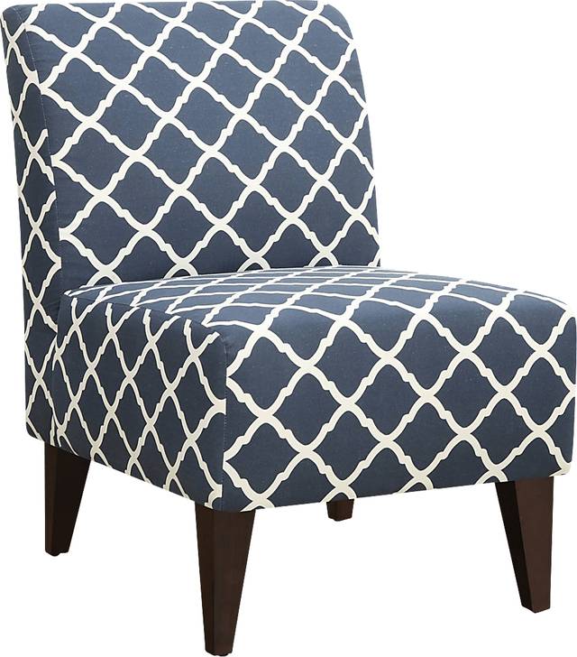 Fielden I Blue Pattern Accent Chair - Thumbnail - Image 1