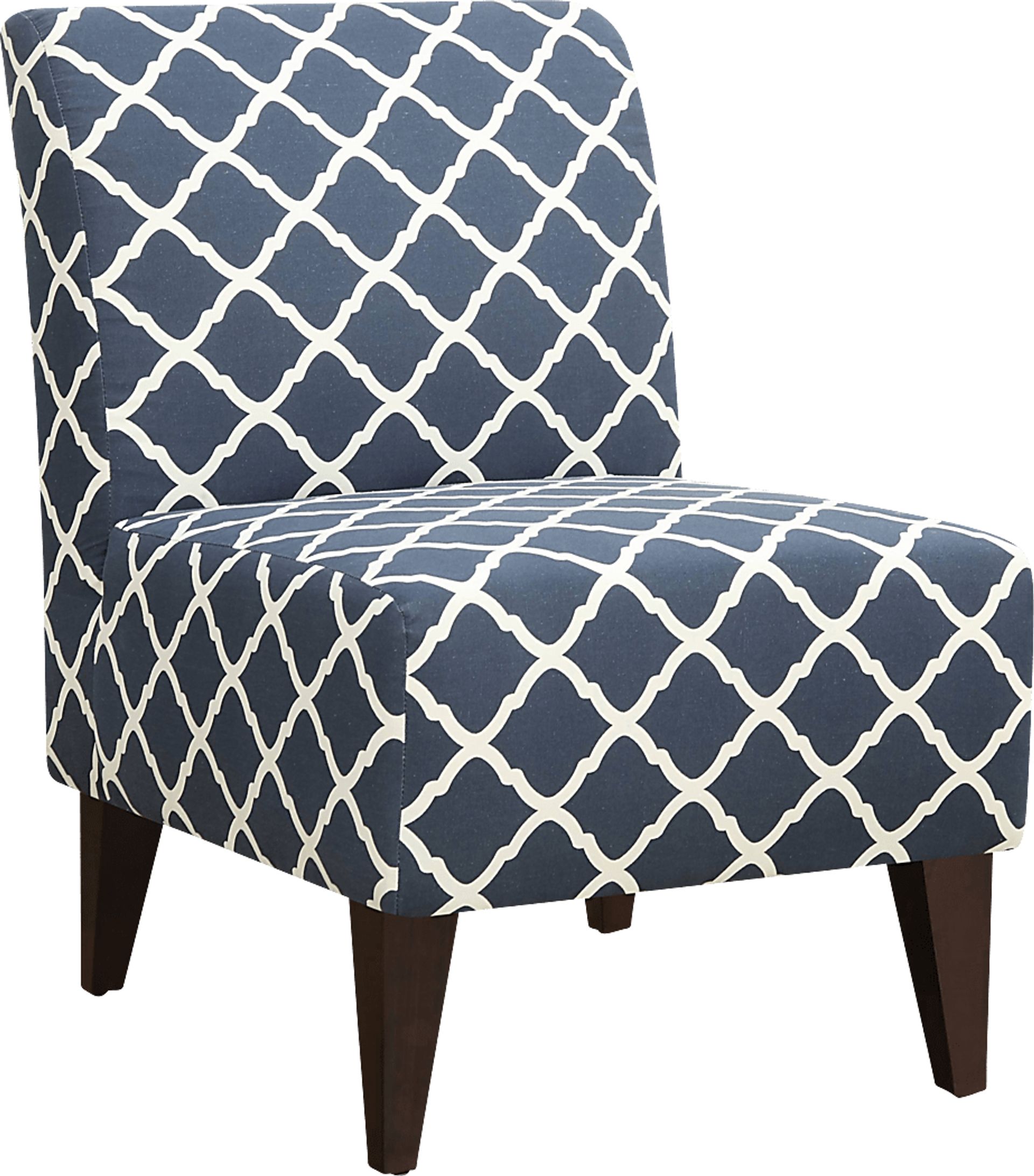 Fielden I Blue Pattern Accent Chair - Image 1