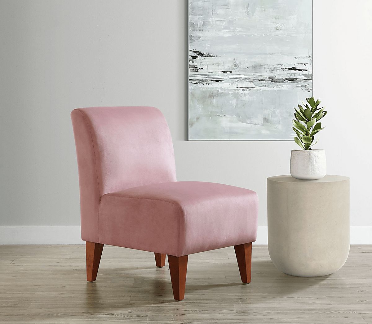 Fielden II Blush Beige Polyester Fabric Accent Chair | Rooms to Go