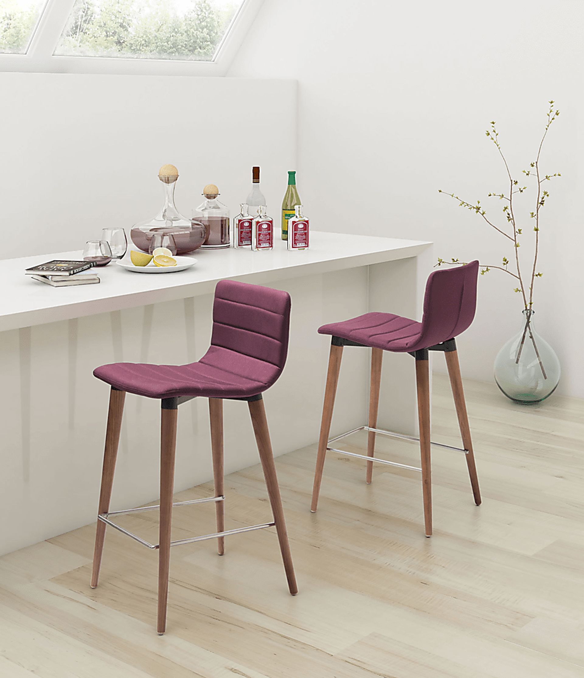 Fifer Purple Counter Height Stool, Set of 2 - Image 5