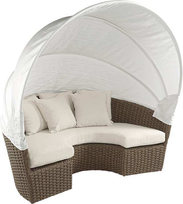Palisades Brown Outdoor Daybed with Natural Cushions - Thumbnail - Image 2