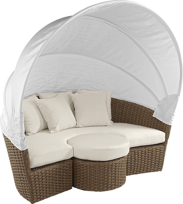 Palisades Brown Outdoor Daybed with Natural Cushions - Thumbnail - Image 3