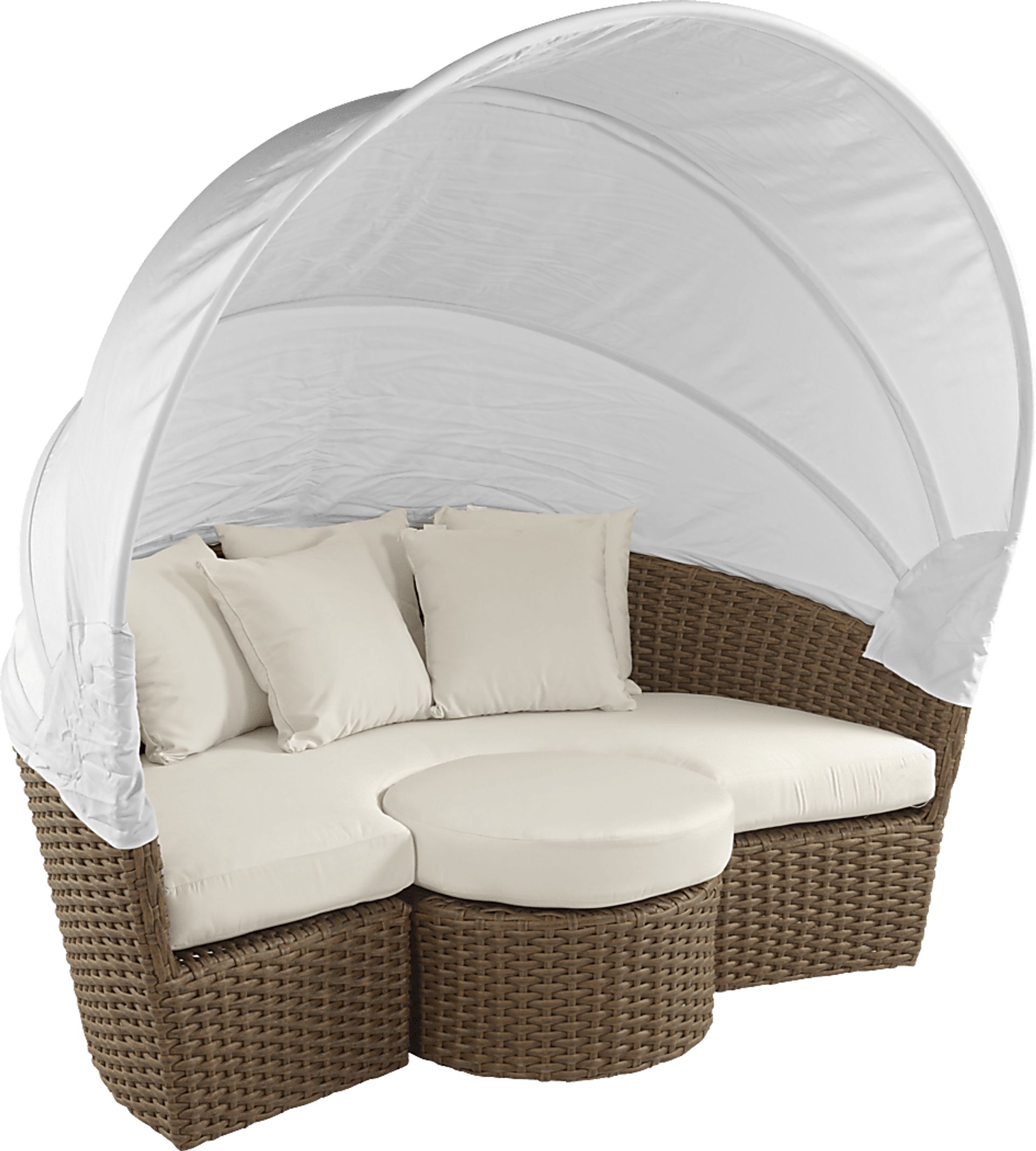 Palisades Brown Outdoor Daybed with Natural Cushions - Image 3
