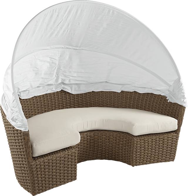 Palisades Brown Outdoor Daybed with Natural Cushions - Thumbnail - Image 4