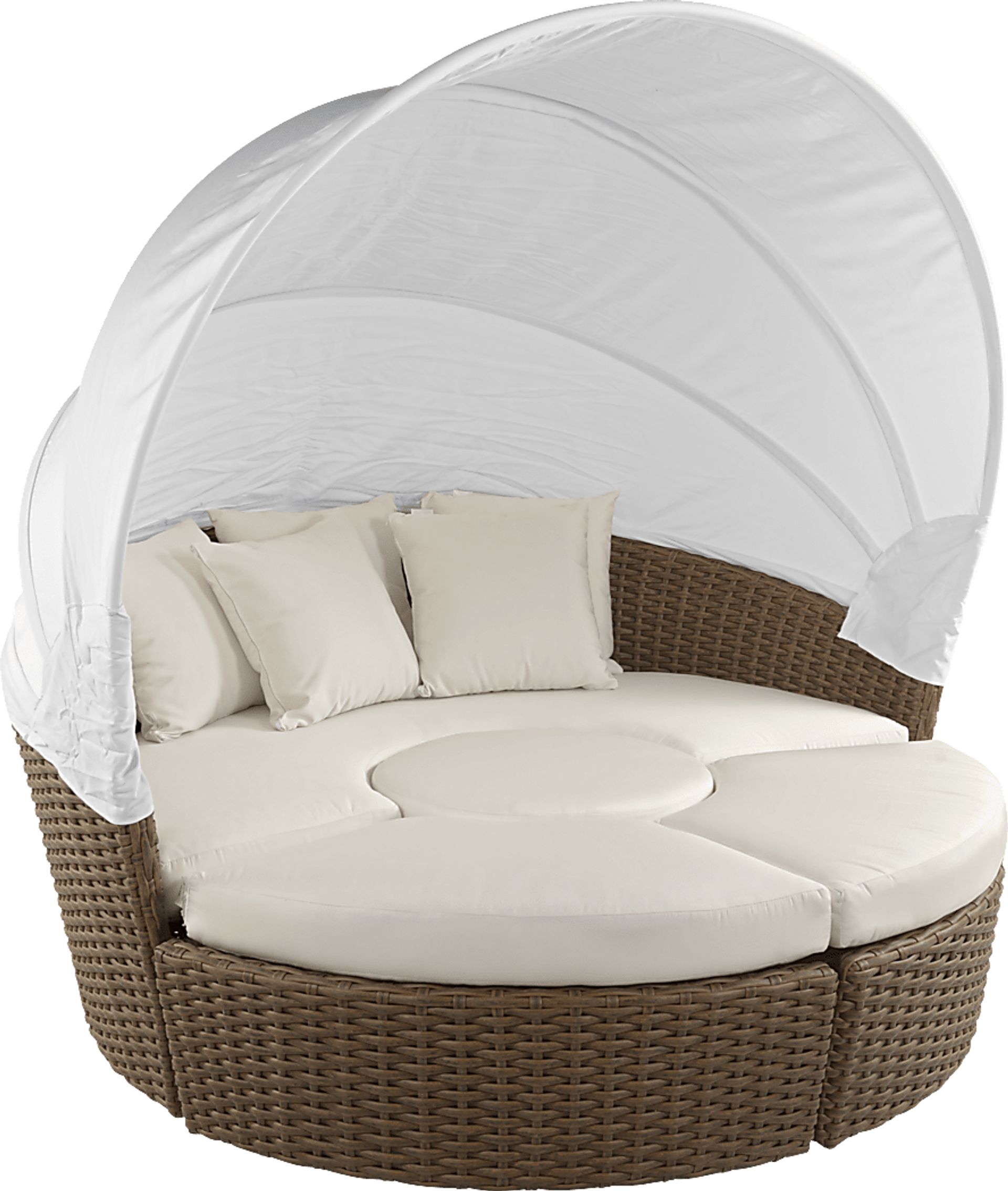 Palisades Brown Outdoor Daybed with Natural Cushions - Image 1