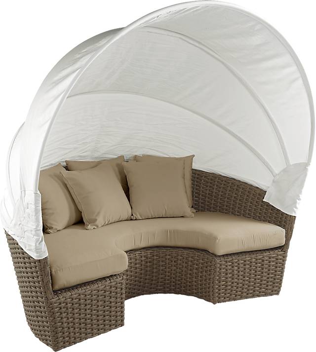 Palisades Brown Outdoor Daybed with Heather Beige Cushions - Thumbnail - Image 2