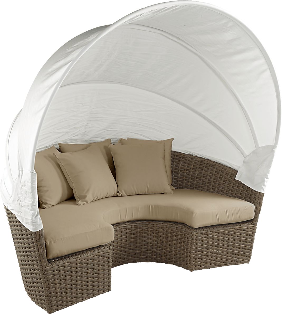 Palisades Brown Outdoor Daybed with Heather Beige Cushions