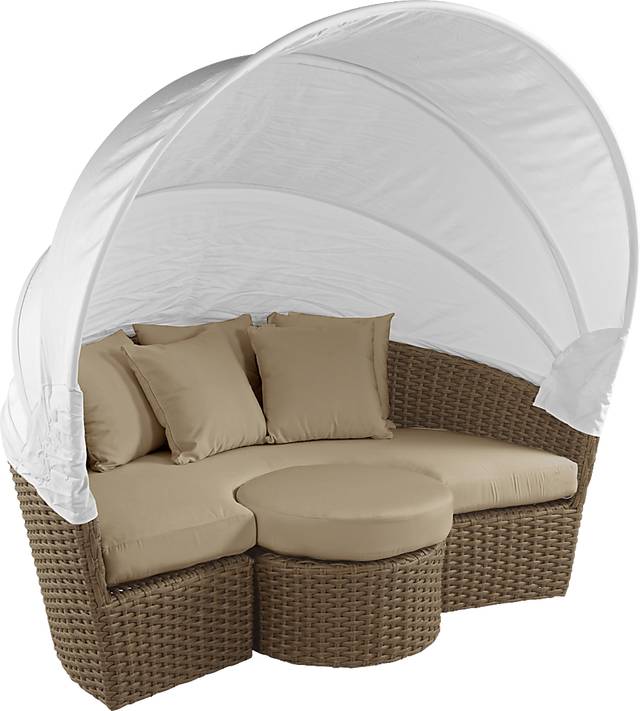 Palisades Brown Outdoor Daybed with Heather Beige Cushions - Thumbnail - Image 3