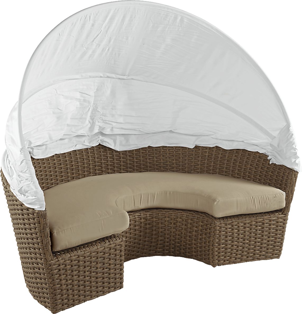 Palisades Brown Outdoor Daybed with Heather Beige Cushions