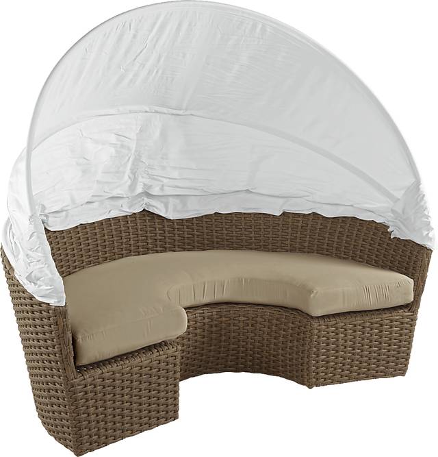 Palisades Brown Outdoor Daybed with Heather Beige Cushions - Thumbnail - Image 4
