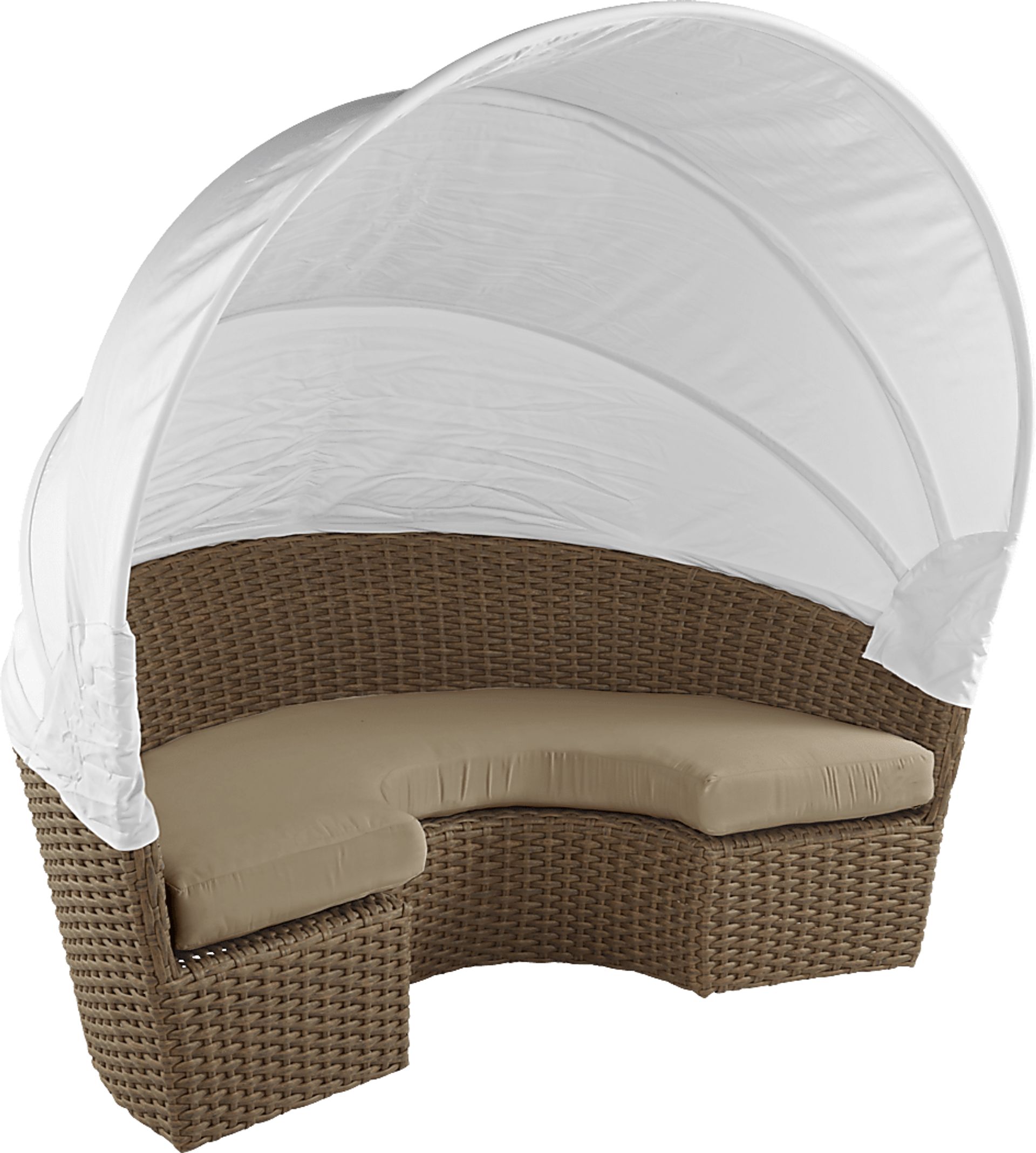 Palisades Brown Outdoor Daybed with Heather Beige Cushions - Image 5