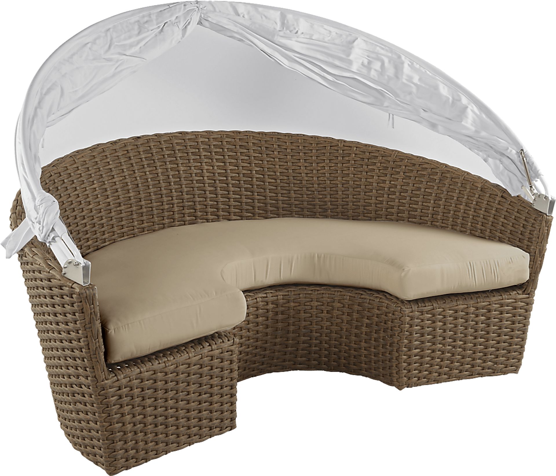 Palisades Brown Outdoor Daybed with Heather Beige Cushions - Image 8