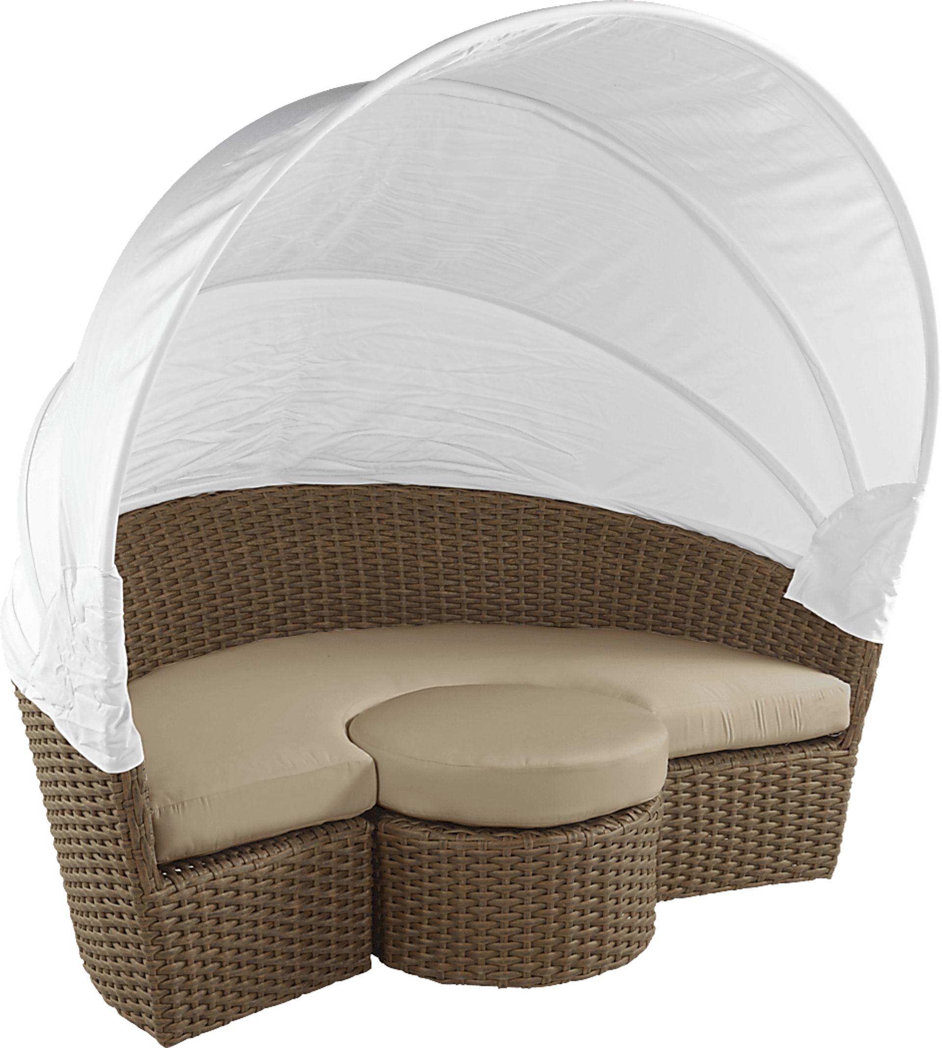 Palisades Brown Outdoor Daybed with Heather Beige Cushions - Image 9