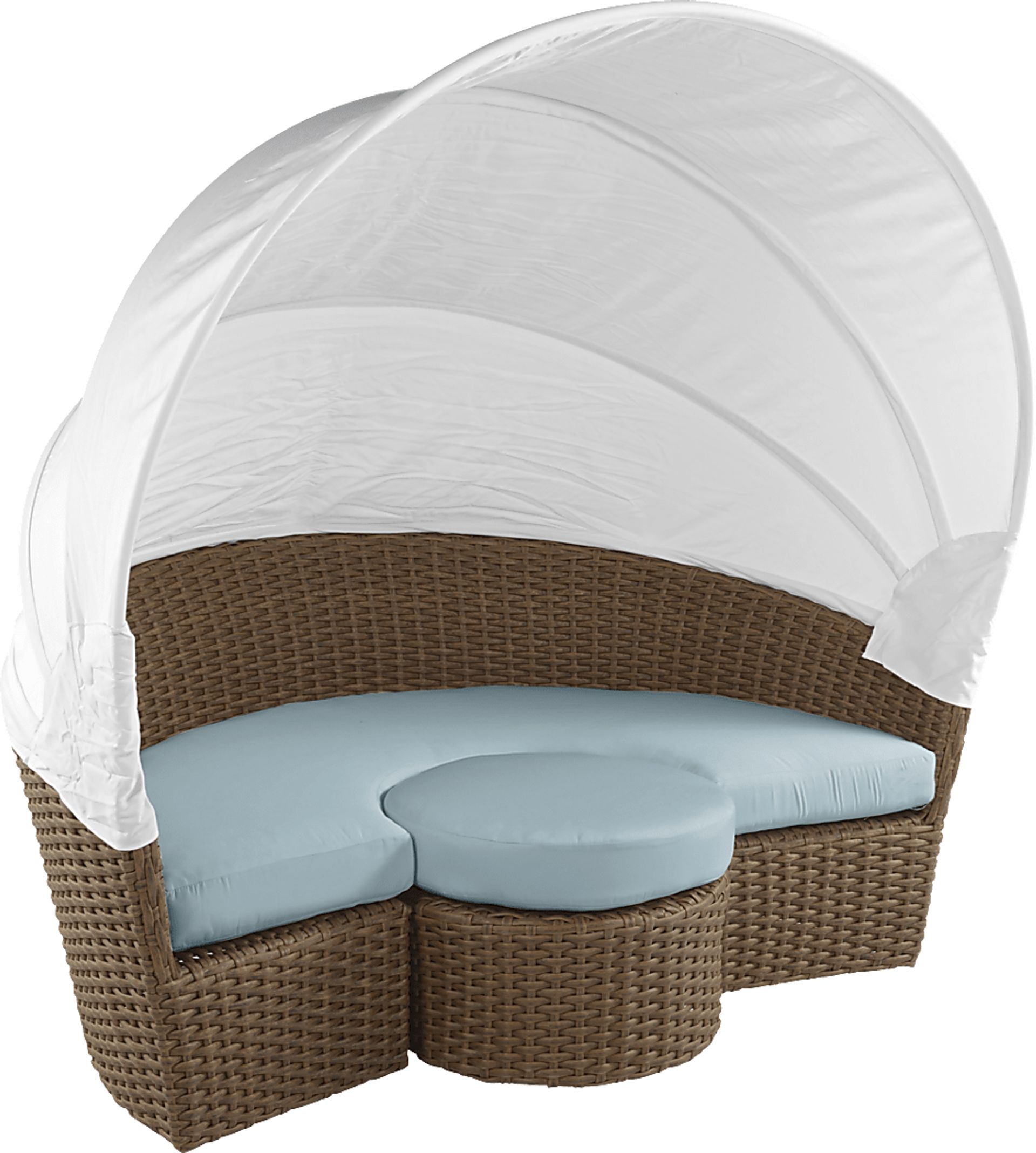 Palisades Brown Outdoor Daybed with Blue Cushions - Image 9