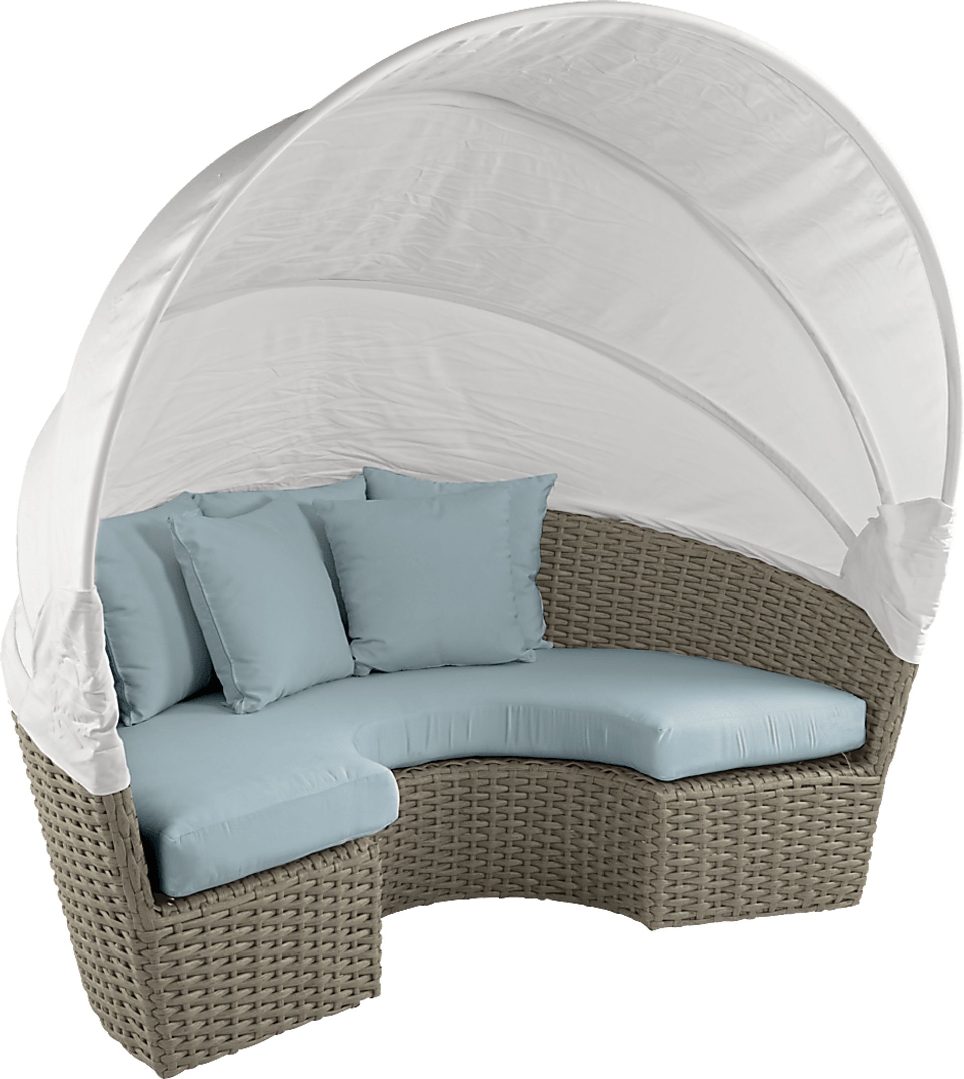 Palisades Gray Outdoor Daybed with Blue Cushions - Image 2