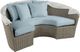 Palisades Gray Outdoor Daybed with Blue Cushions