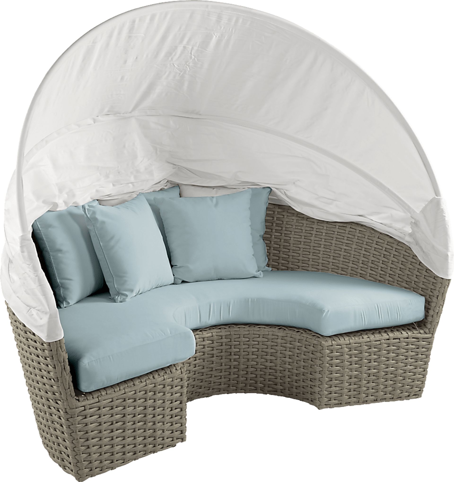 Palisades Gray Outdoor Daybed with Blue Cushions - Image 5