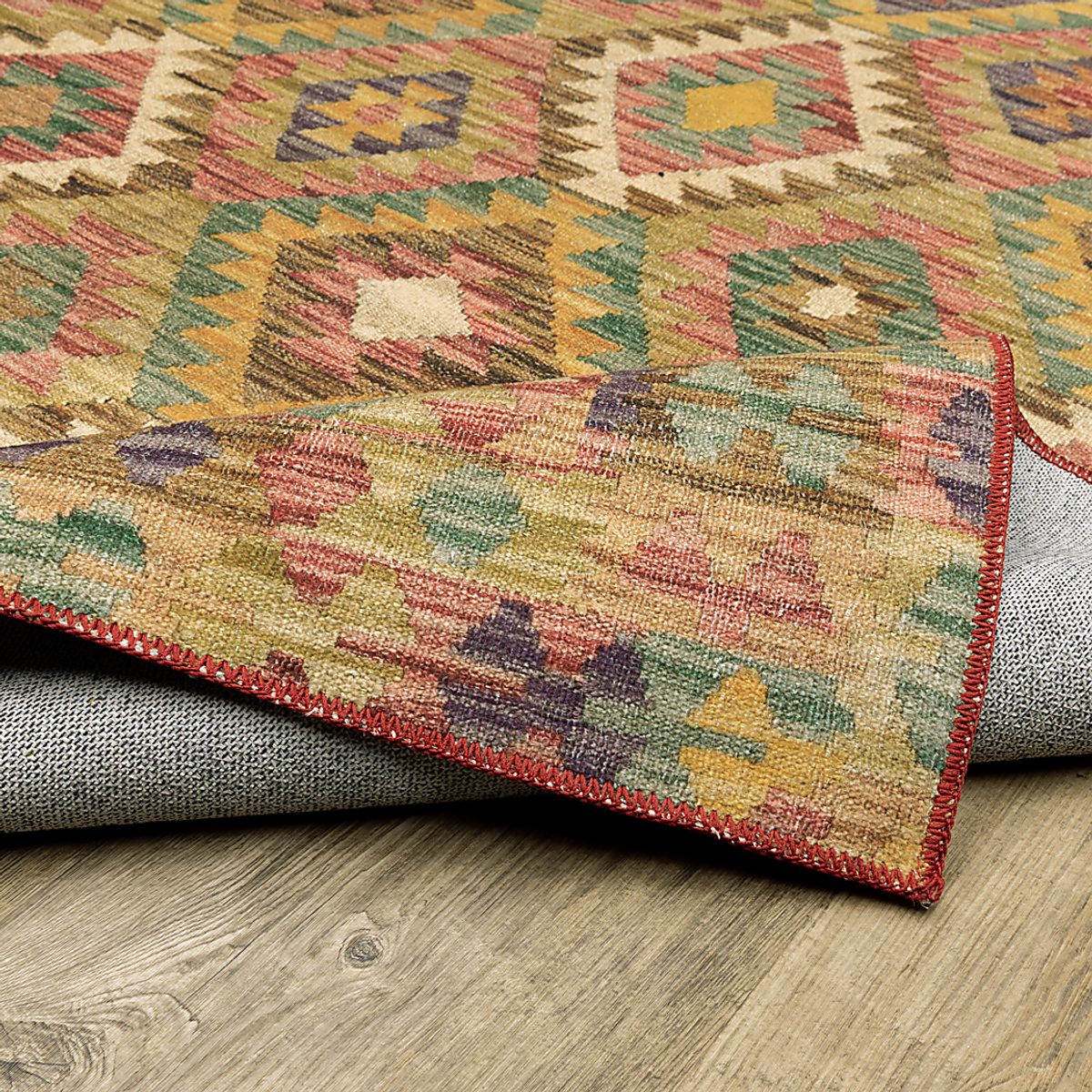 Figuers Multi Polyester Fabric Rug | Rooms to Go