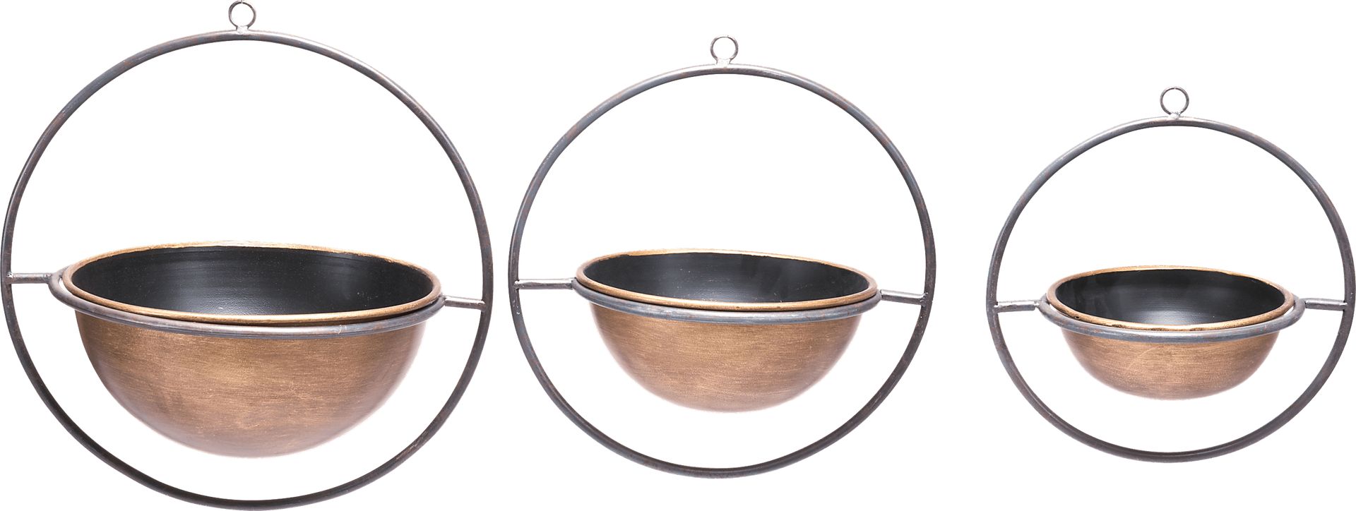 Filbert Black Outdoor Set of 3 Metal Vases - Image 2