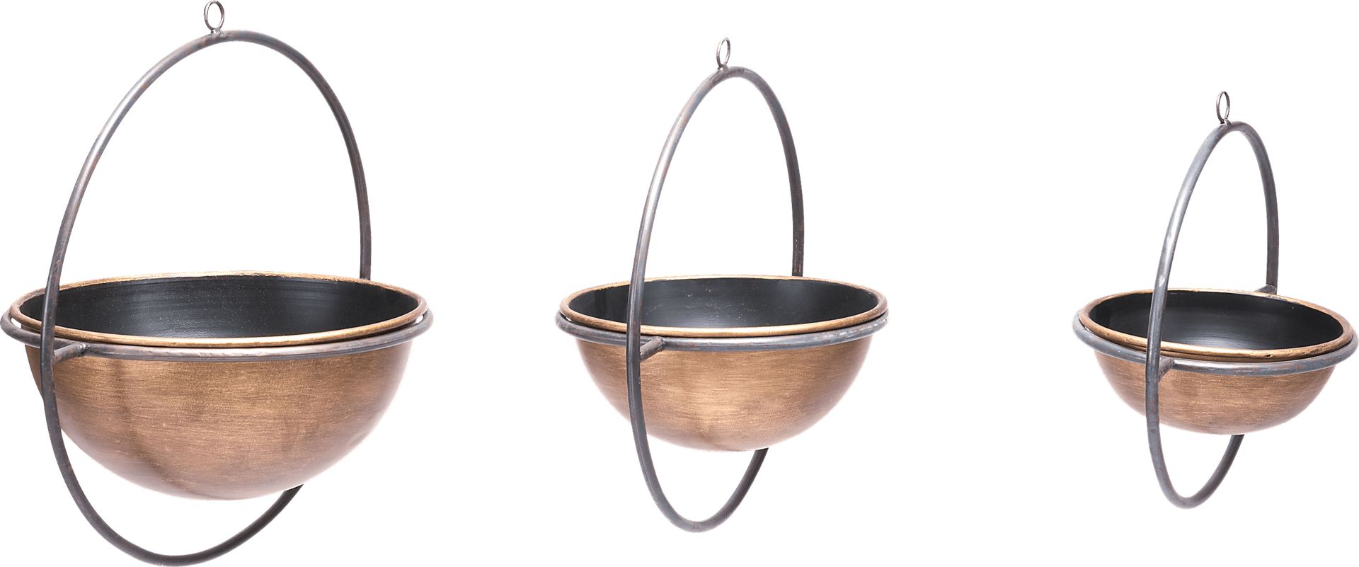 Filbert Black Outdoor Set of 3 Metal Vases - Image 1
