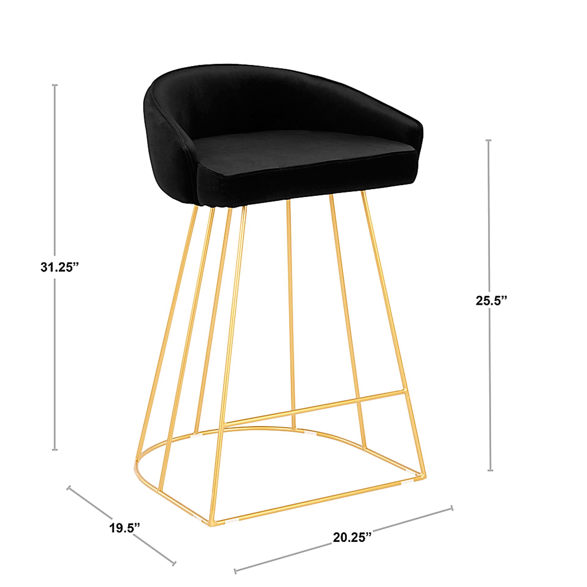 Filia Black Counter Height Stool, Set of 2 - Image 3