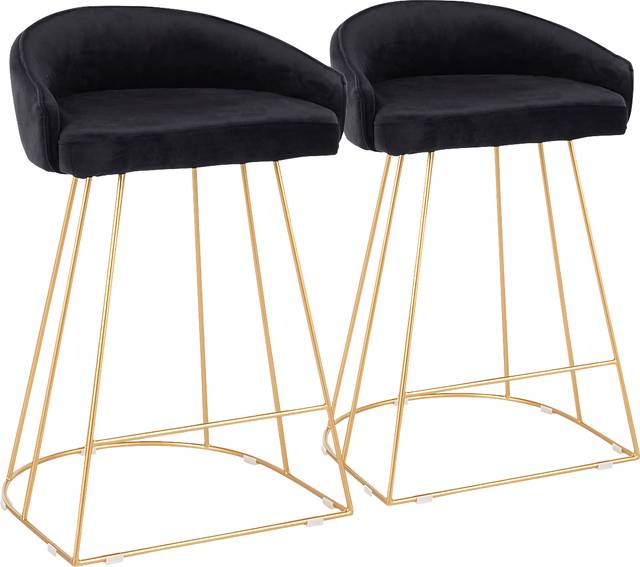 Filia Black Counter Height Stool, Set of 2 - Thumbnail - Image 1
