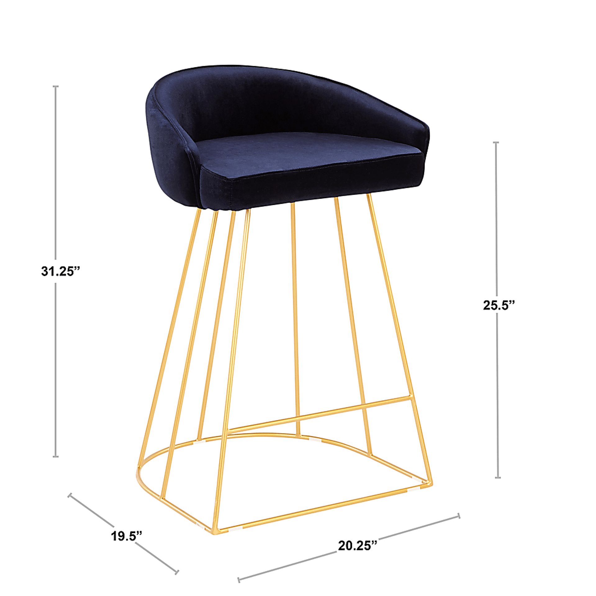 Filia Blue Counter Height Stool, Set of 2 - Image 3
