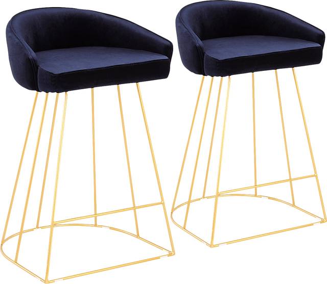 Filia Blue Counter Height Stool, Set of 2 - Thumbnail - Image 1