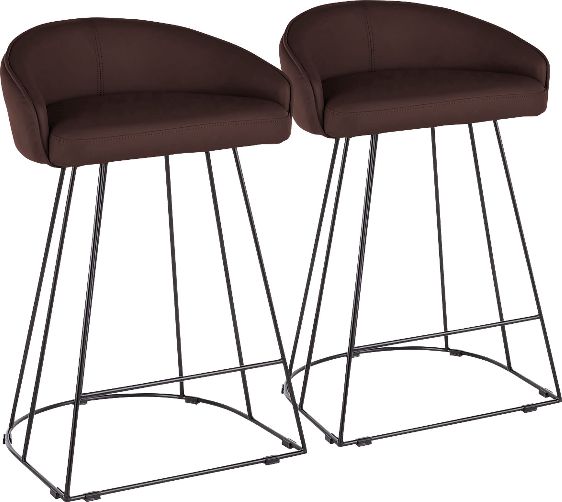 Filia Brown Ultrahyde Counter Height Stool, Set of 2 - Image 1