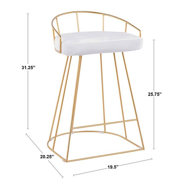 Filia Gold Counter Height Stool, Set of 2 - Thumbnail - Image 3