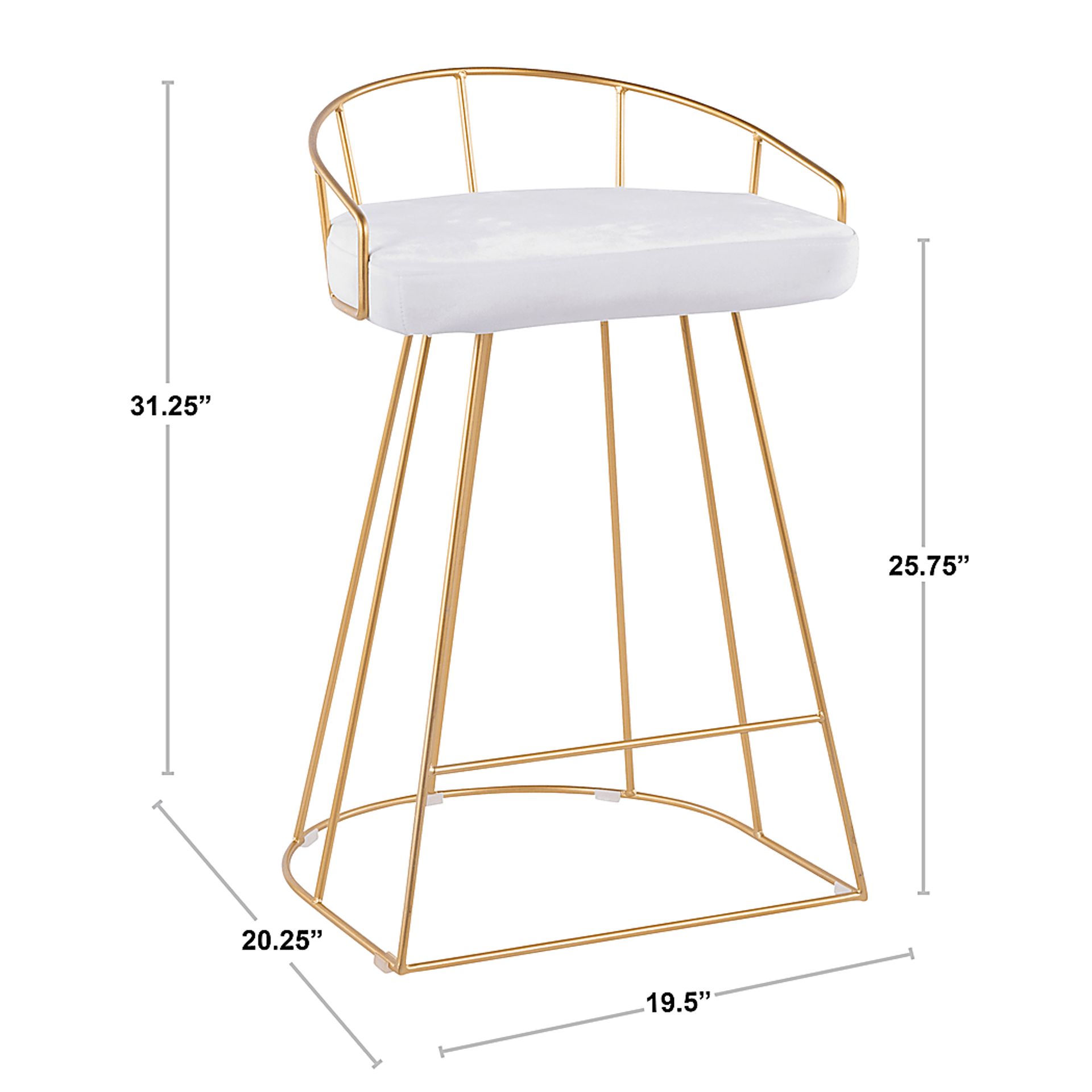 Filia Gold Counter Height Stool, Set of 2 - Image 3