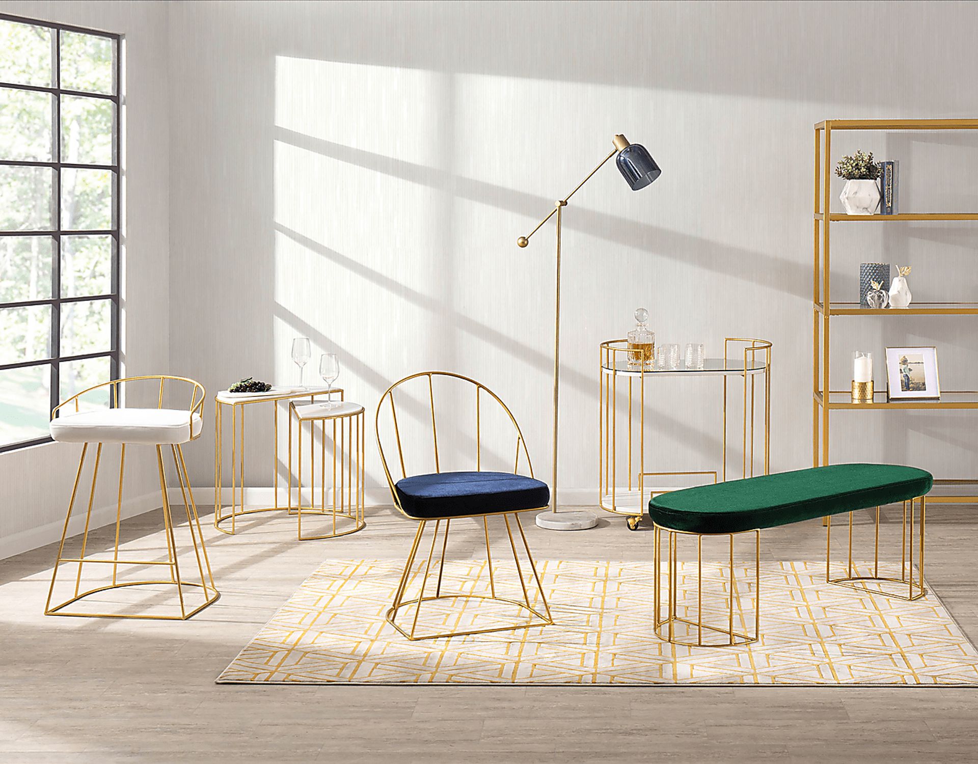 Filia Gold Counter Height Stool, Set of 2 - Image 5