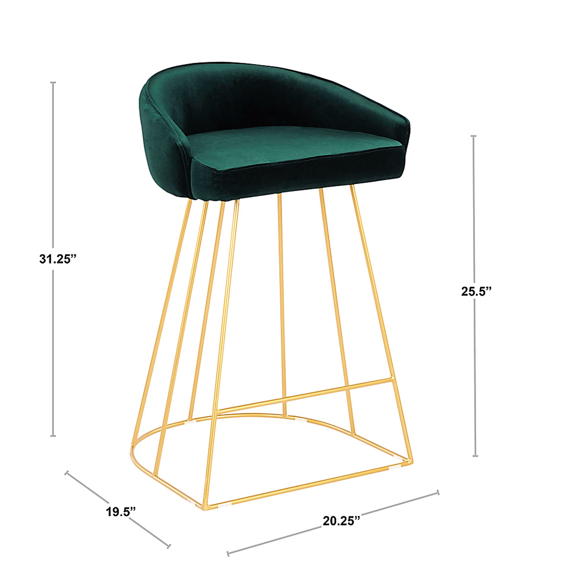 Filia Green Counter Height Stool, Set of 2 - Image 2
